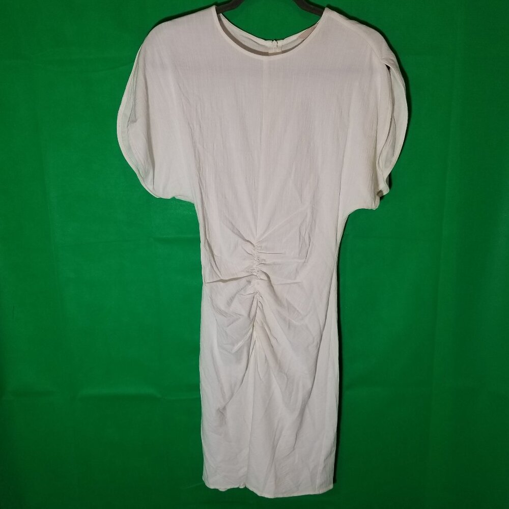 H&M Brand Ivory White Women's Dress Size XS Knee Length Gathered Front NWT